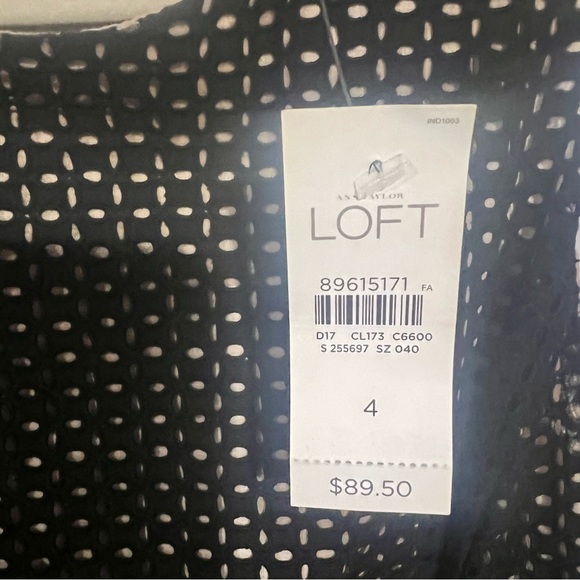 Loft black cotton lace sheath with nude lining. NWT size 4 - Picture 5 of 6